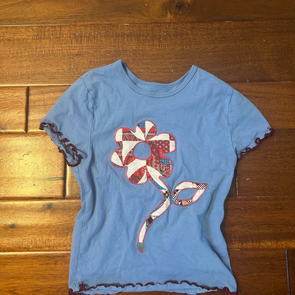 Blue Flower Baby Tee
